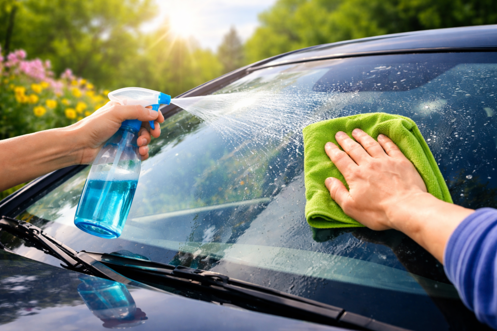 How to Clean Your Car Windshield for Spring (Streak-Free & Crystal Clear) window cleaning afm blog